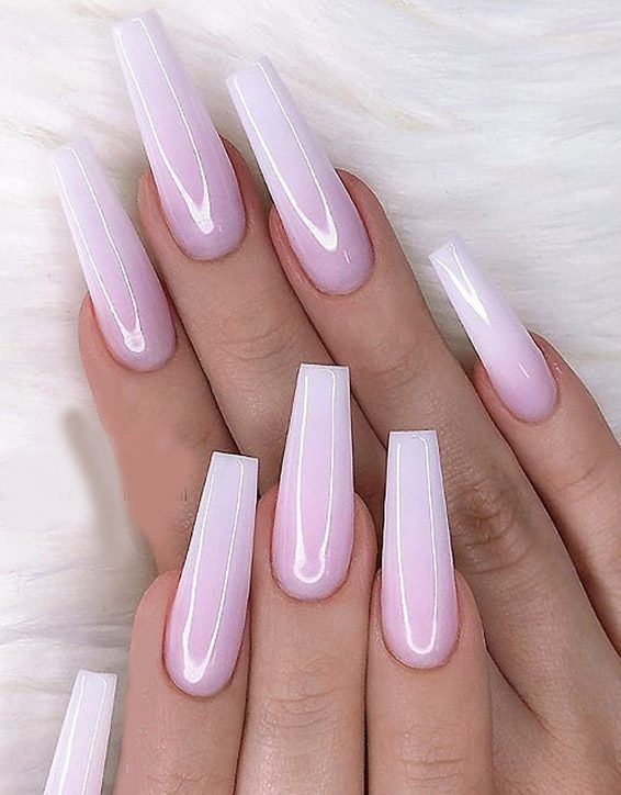Milky pink nails
