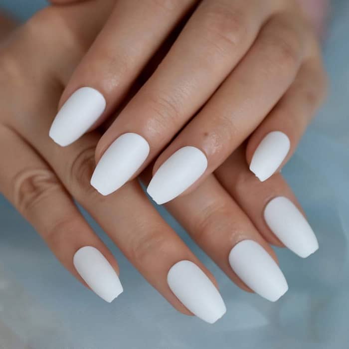 White Short Acrylic Nails