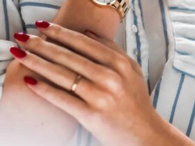 Red Acrylic Nail Design