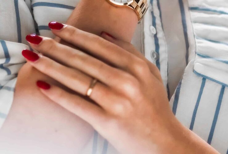 Red Acrylic Nail Design